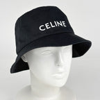 Celine Logo Hat Bucket Hat Cotton Black — view 5