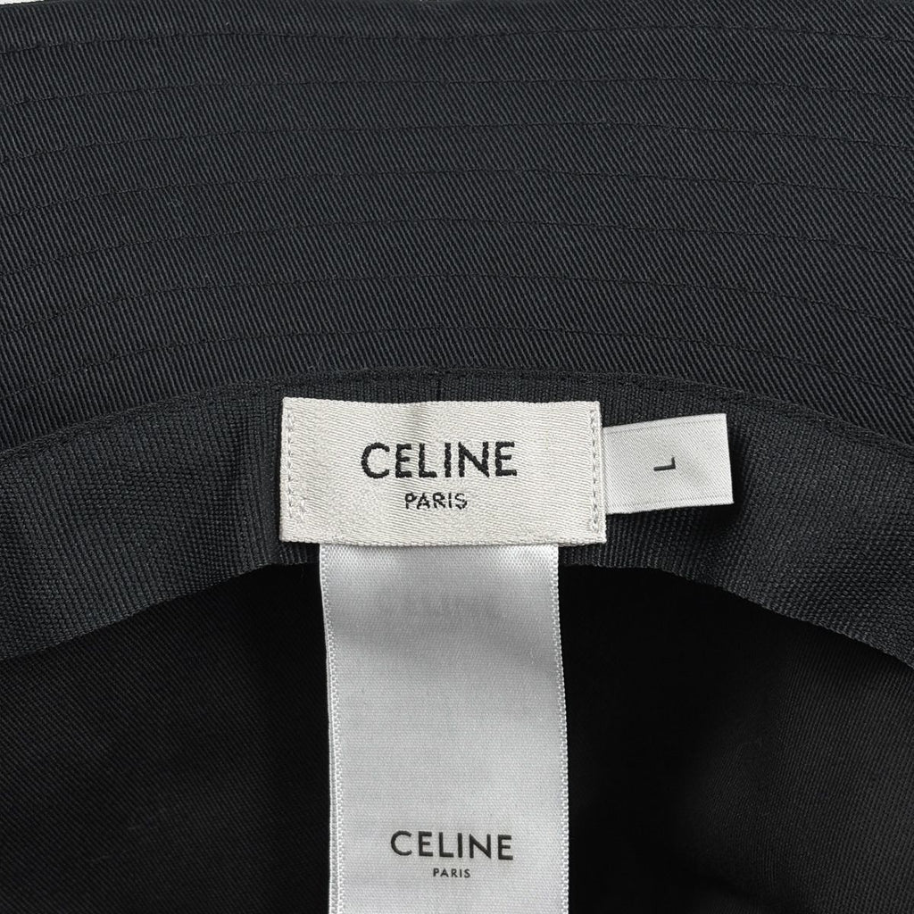Celine Logo Hat Bucket Hat Cotton Black — view 4