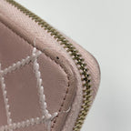 Chanel CC Logo Card Case Wild Stitch Coin Leather Pink — view 5