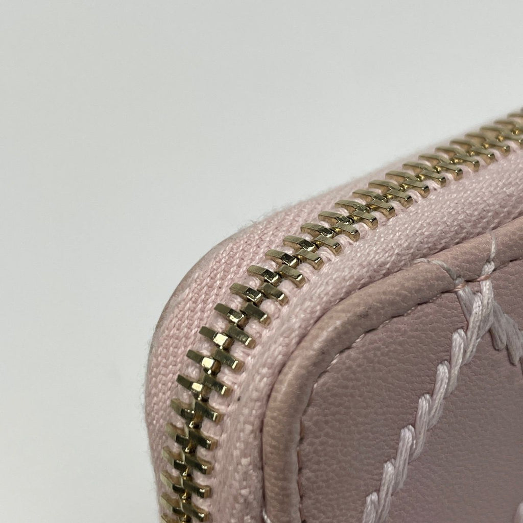 Chanel CC Logo Card Case Wild Stitch Coin Leather Pink — view 6