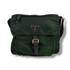 Prada Triangle Logo Shoulder Bag Cross Khaki Tessuto — view 2