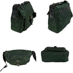 Prada Triangle Logo Shoulder Bag Cross Khaki Tessuto — view 4