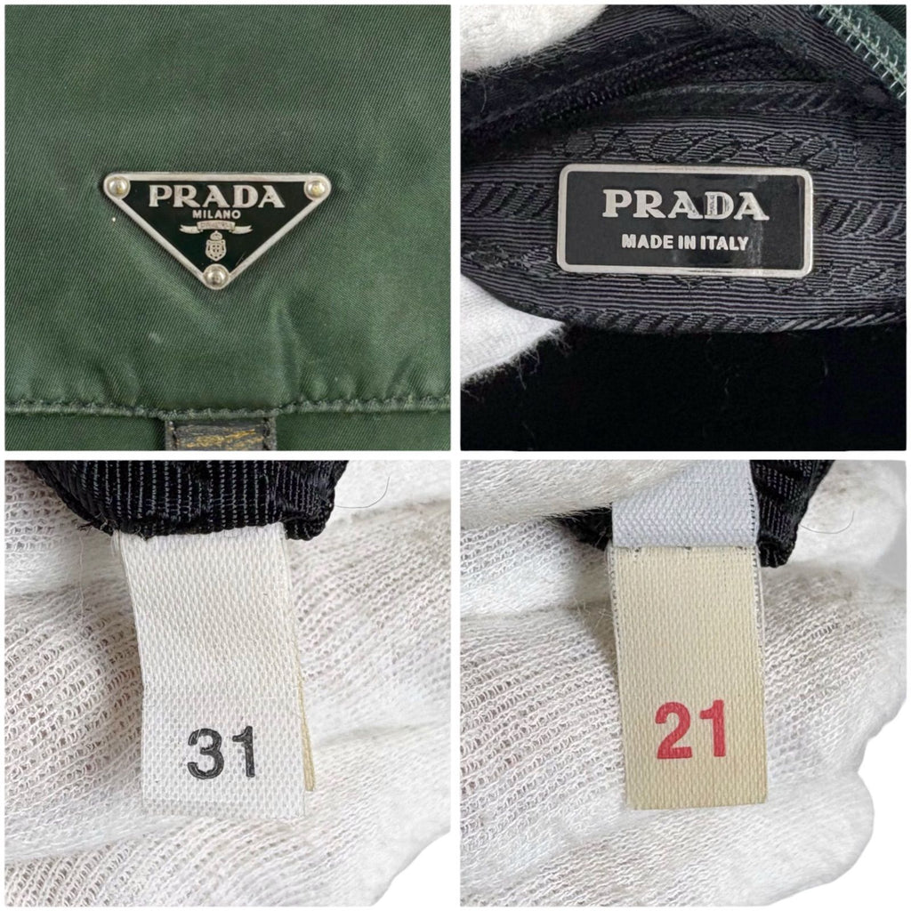 Prada Triangle Logo Shoulder Bag Cross Khaki Tessuto — view 8