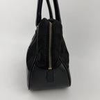 Prada Tote Shoulder Bag Black Leather Nylon Vintage — view 3