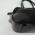 Prada Tote Shoulder Bag Black Leather Nylon Vintage — view 7