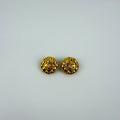 Chanel CC Logo Quilted Earrings Gold Vintage