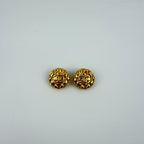 Chanel CC Logo Quilted Earrings Gold Vintage