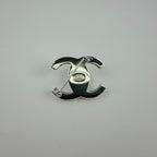 Chanel CC Logo Turnlock Brooch Silver Vintage — view 2
