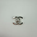 Chanel CC Logo Turnlock Brooch Silver Vintage