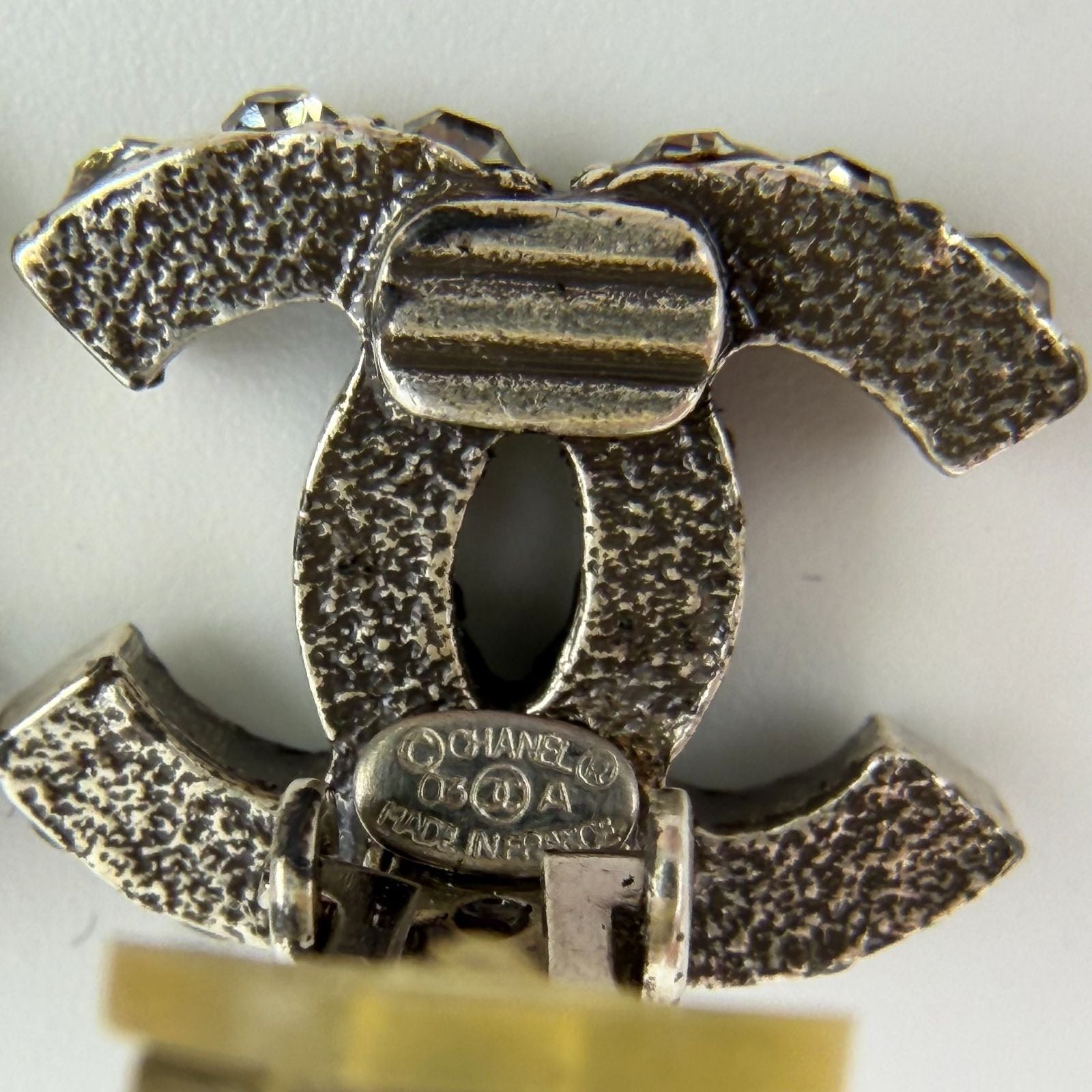 Chanel CC Logo Earrings Silver Vintage — view 5