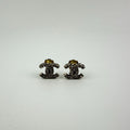 Chanel CC Logo Earrings Silver Vintage