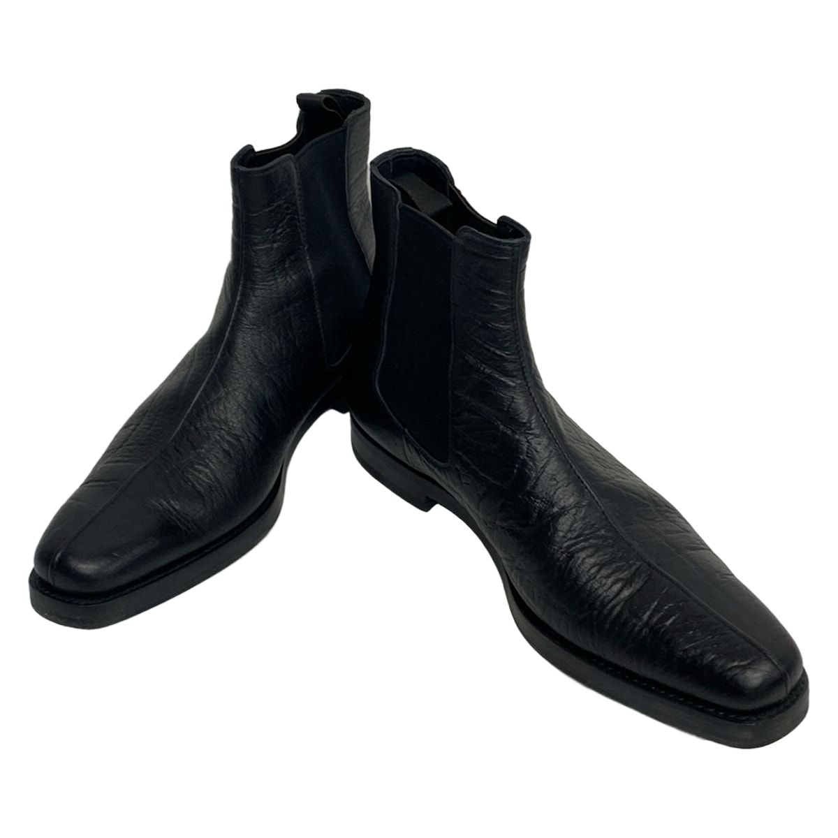 Prada Short Boots 5.5 Black Side Gore Leather — view 2