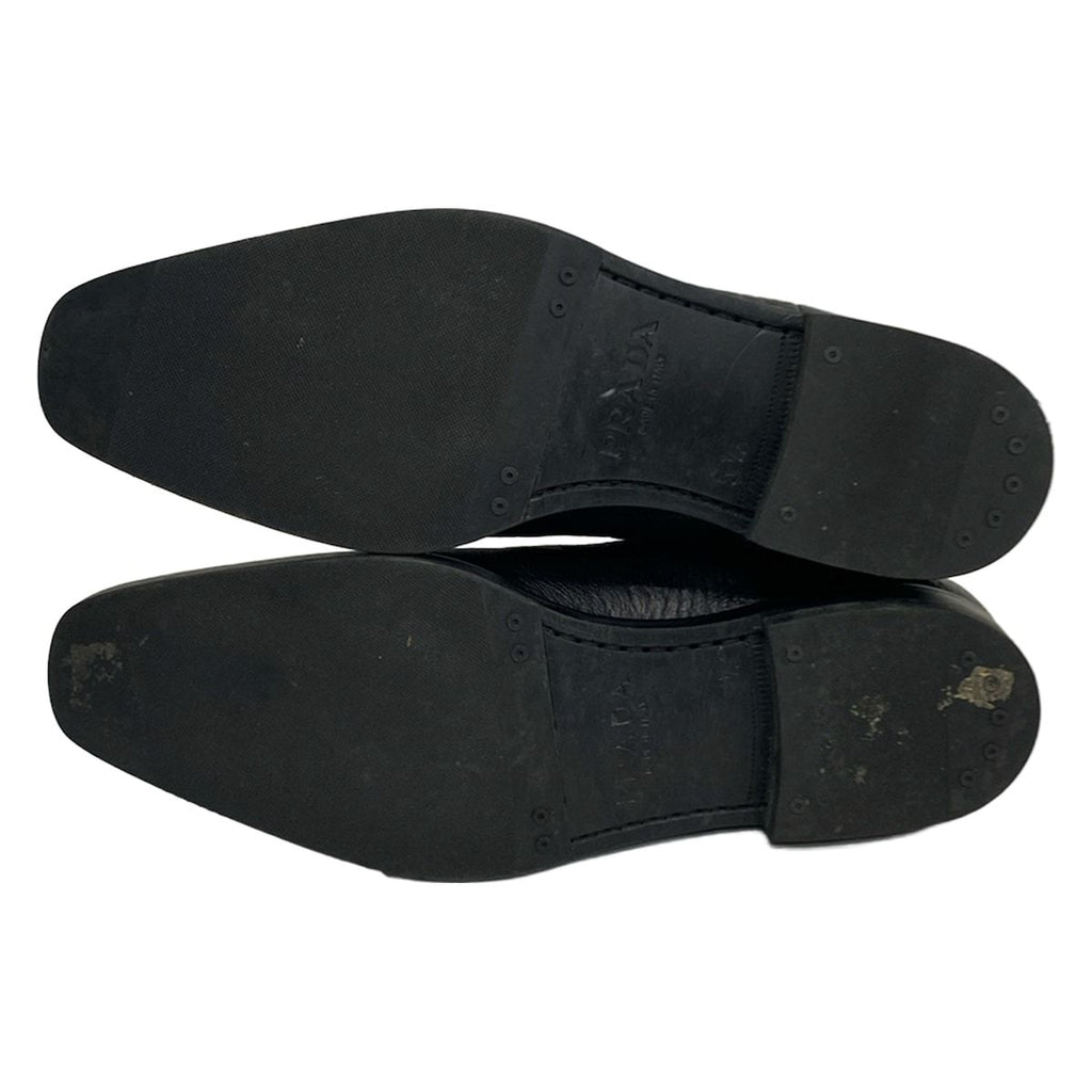 Prada Short Boots 5.5 Black Side Gore Leather — view 4