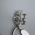 Dior Earrings Silver Feather Cadena Motif Vintage — view 3