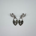 Dior Earrings Silver Feather Cadena Motif Vintage