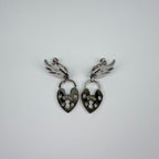 Dior Earrings Silver Feather Cadena Motif Vintage