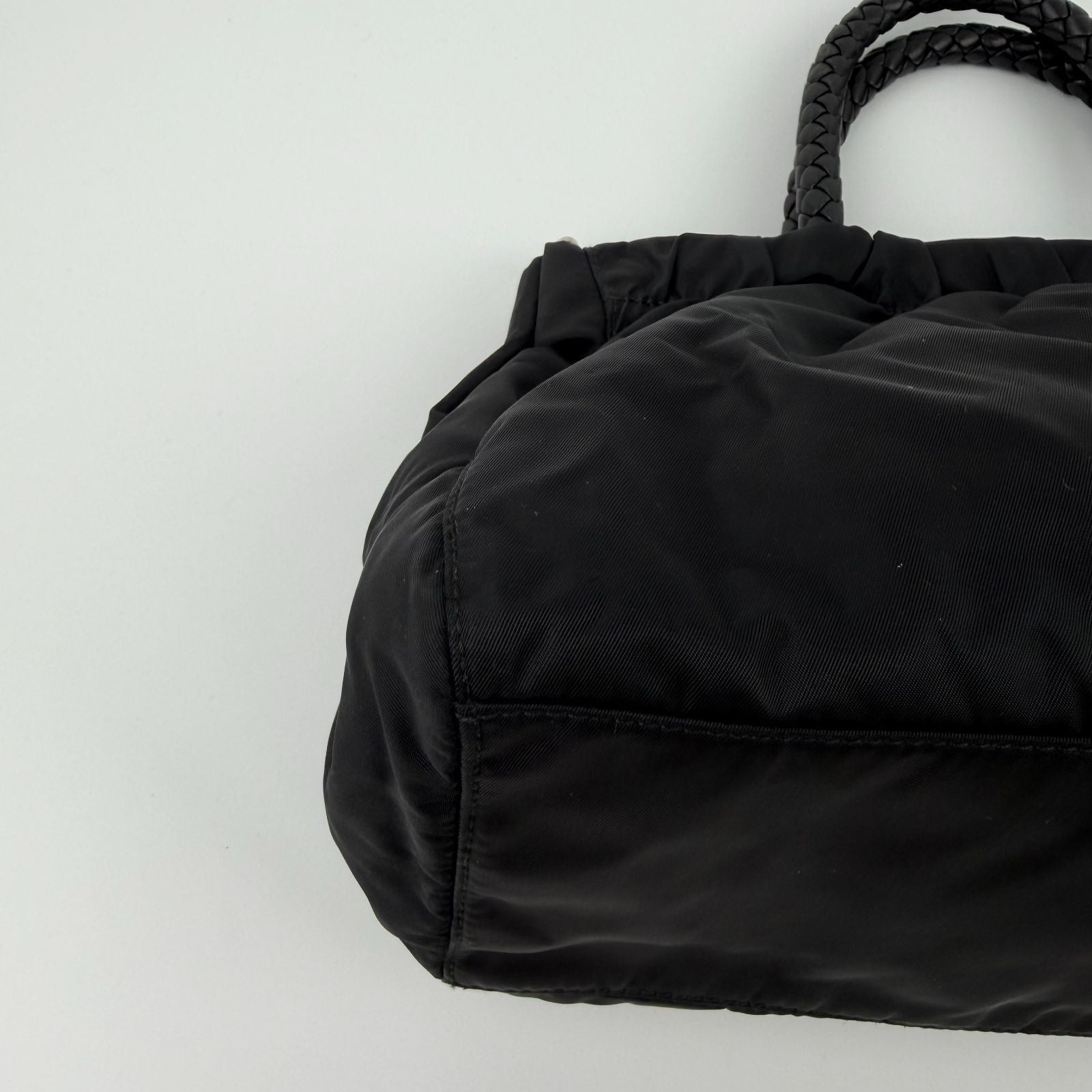 Prada Pocono Handbag Black Nylon Vintage — view 8