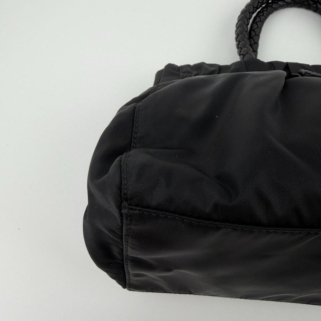 Prada Pocono Handbag Black Nylon Vintage — view 6