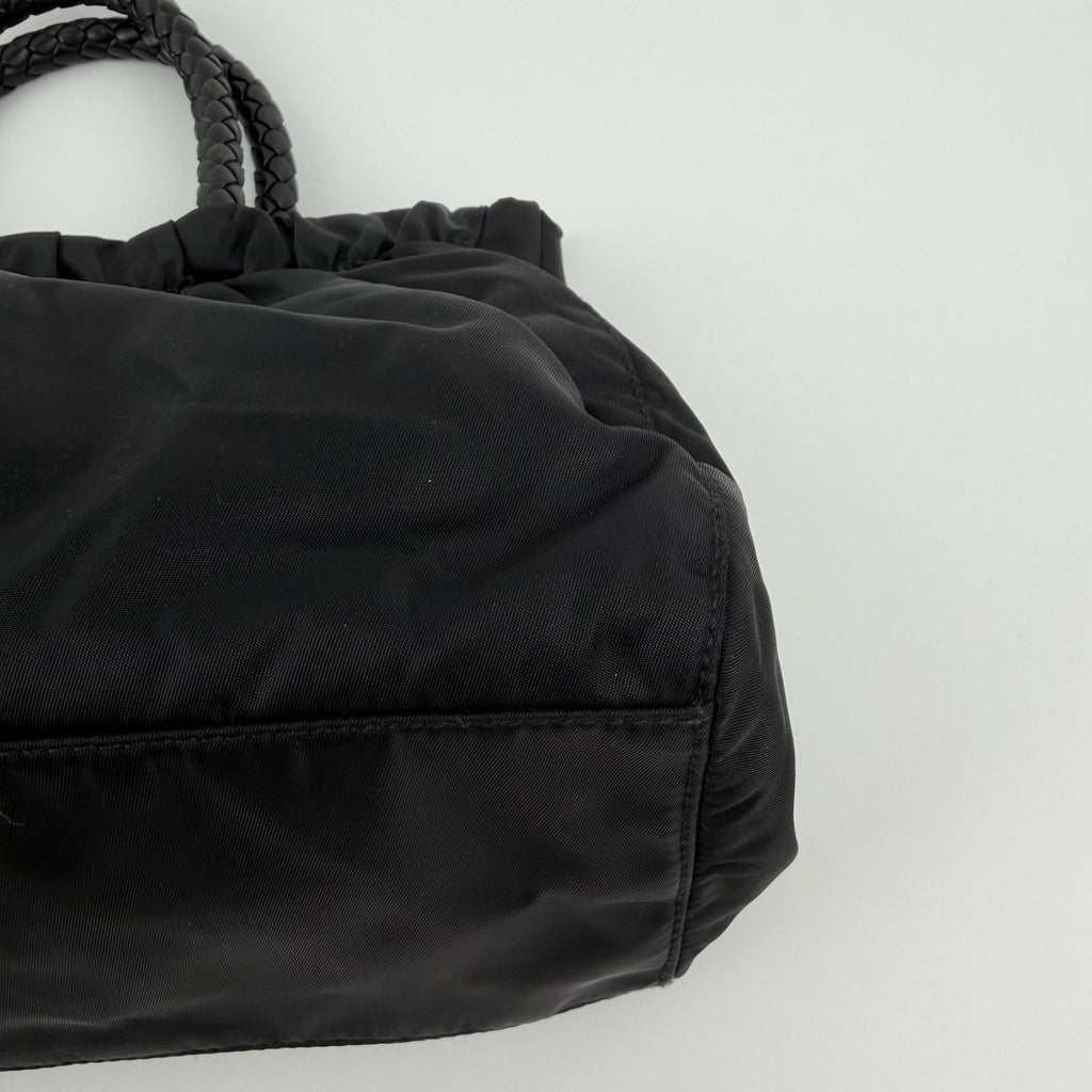 Prada Pocono Handbag Black Nylon Vintage — view 9