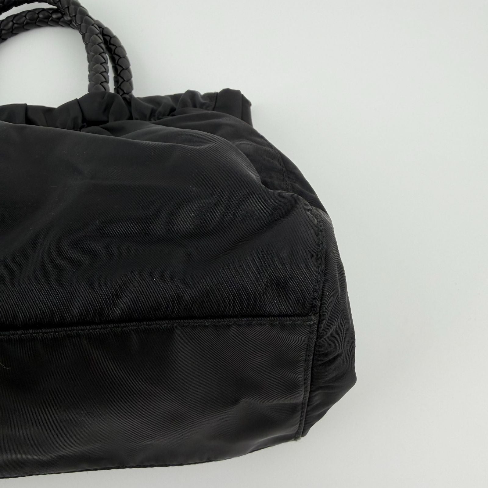 Prada Pocono Handbag Black Nylon Vintage — view 9