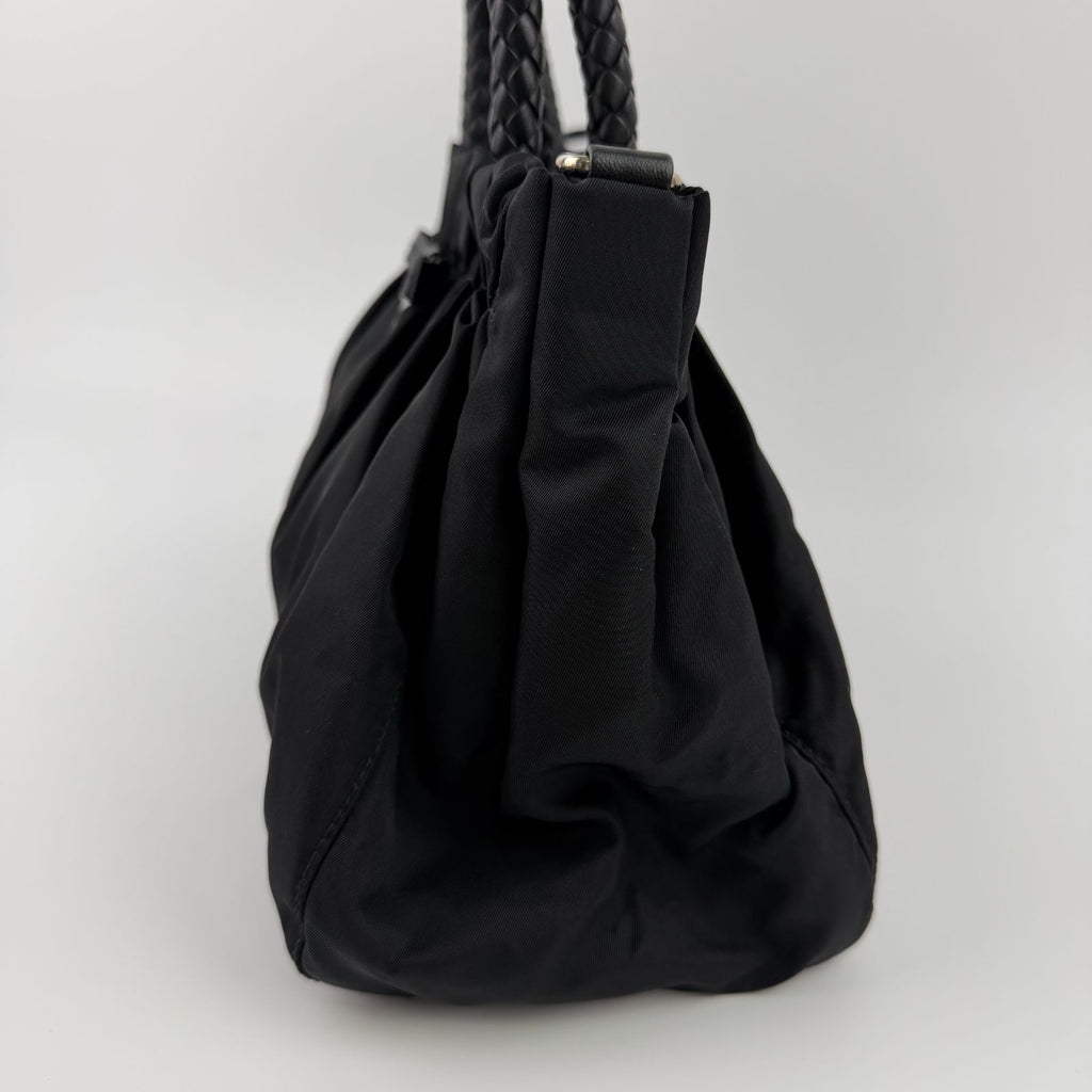 Prada Pocono Handbag Black Nylon Vintage — view 4