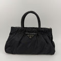 Prada Pocono Handbag Black Nylon Vintage