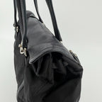 Prada Pocono Tote Black Nylon Leather Vintage — view 6