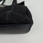 Prada Pocono Tote Black Nylon Leather Vintage — view 9