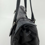 Prada Pocono Tote Black Nylon Leather Vintage — view 5