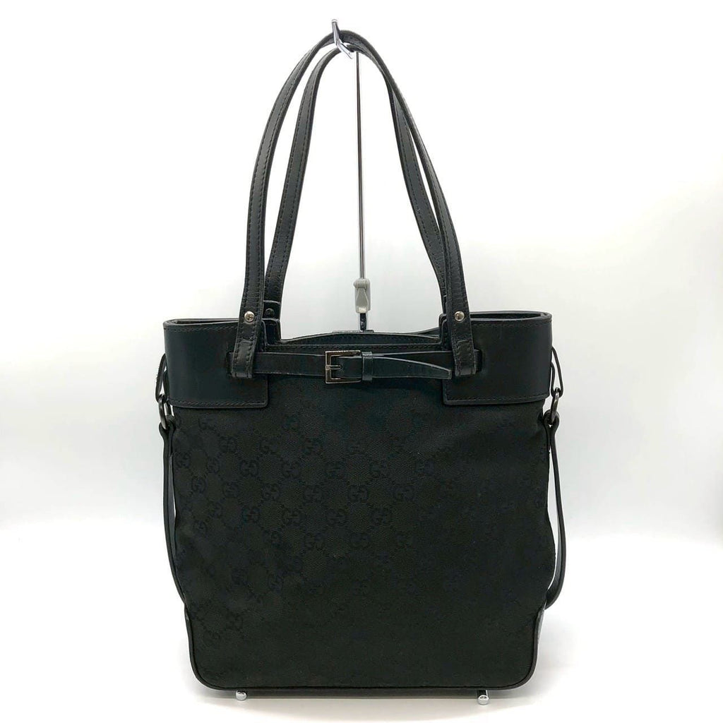 Gucci GG Canvas Tote Leather Black