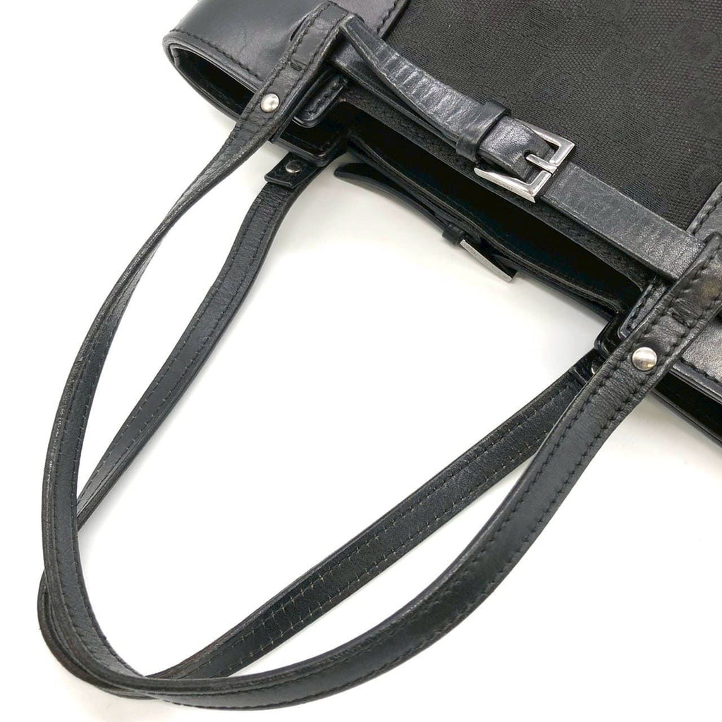 Gucci GG Canvas Tote Leather Black — view 6