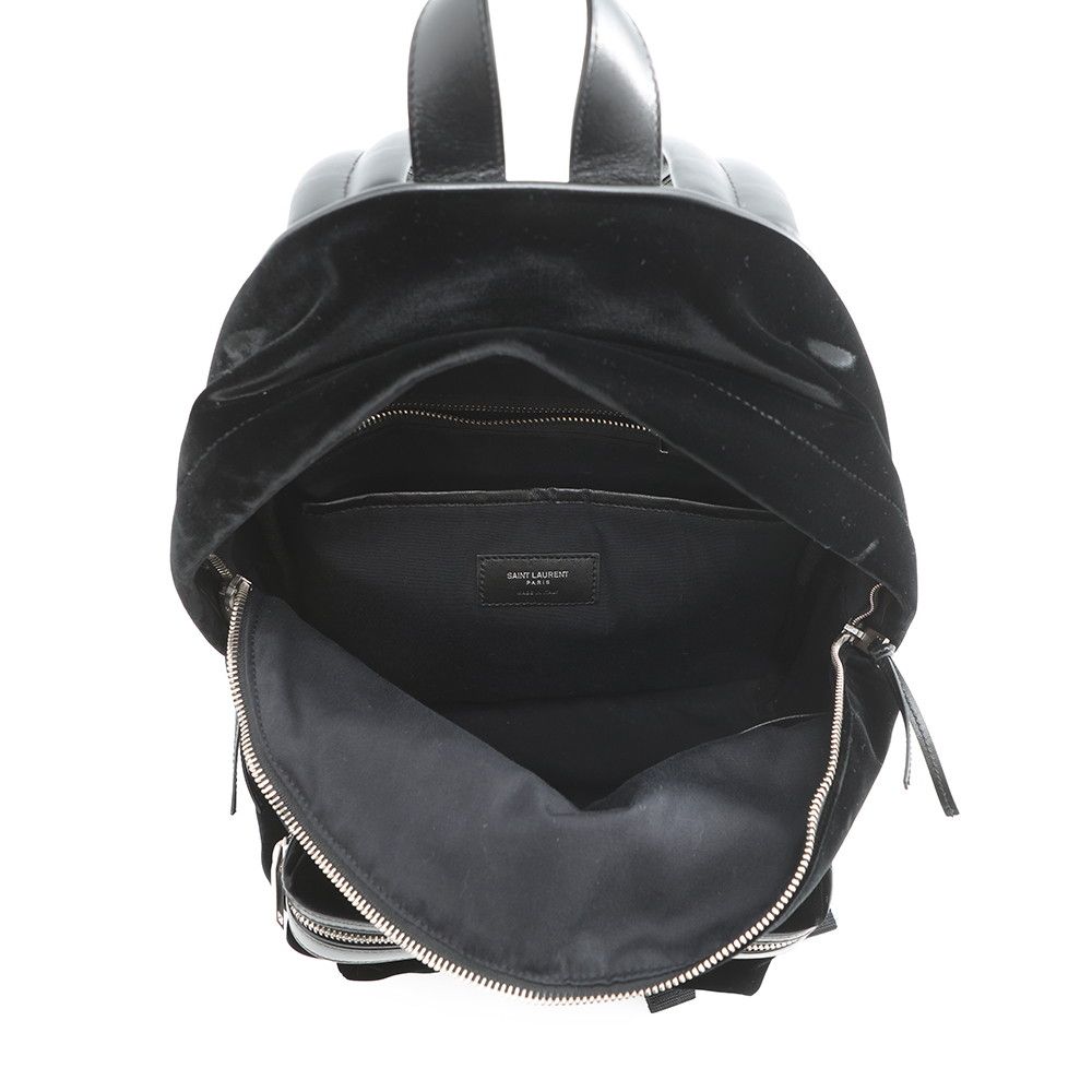 Saint Laurent Paris Sac City Backpack Velour Black — view 5