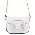 Gucci Chain Shoulder Bag Horsebit Nano Pouch White