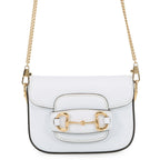 Gucci Chain Shoulder Bag Horsebit Nano Pouch White