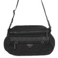 Prada Shoulder Bag Triangle Logo Quilted Nylon Black