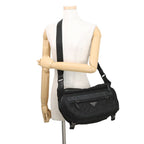 Prada Shoulder Bag Triangle Logo Quilted Nylon Black — view 4