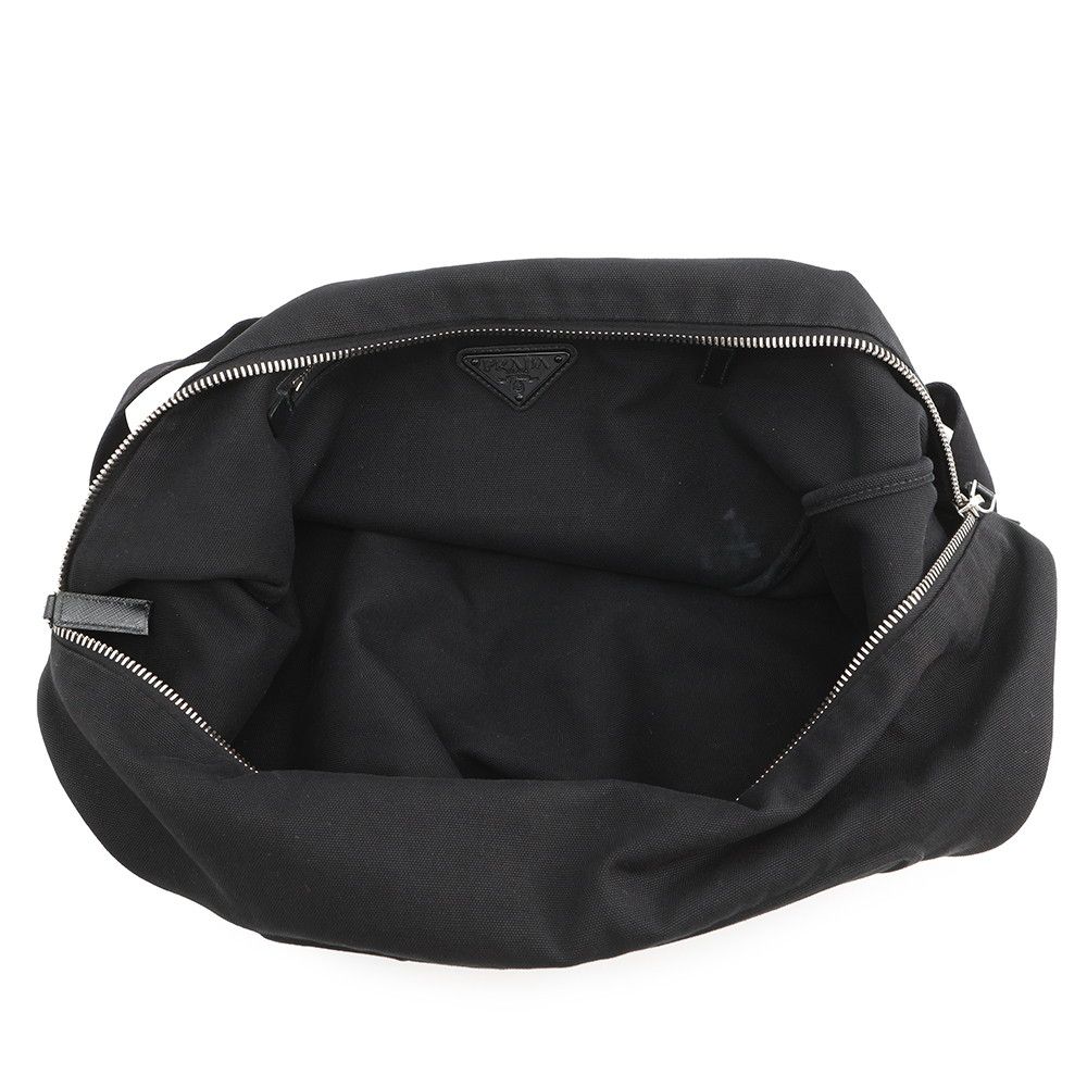 Prada Shoulder Bag Triangle Canvas Black — view 5