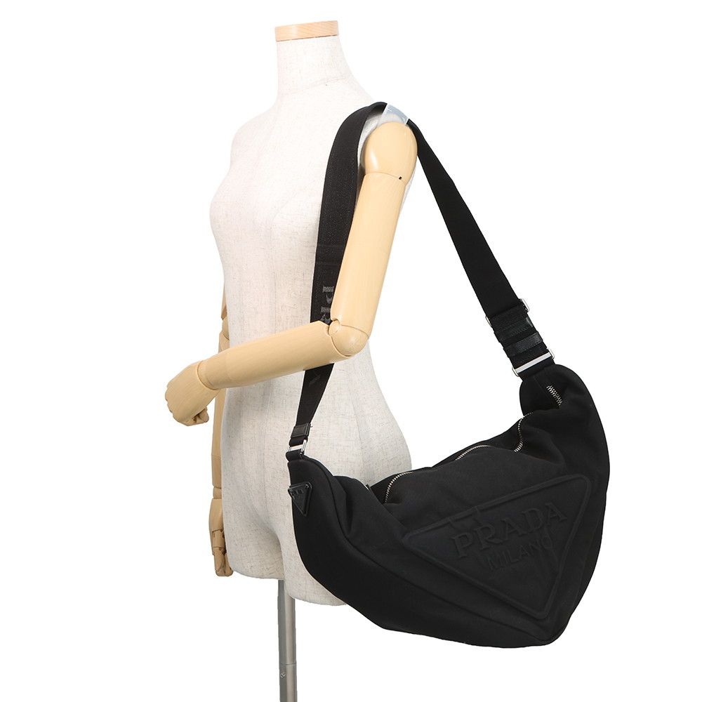 Prada Shoulder Bag Triangle Canvas Black — view 4