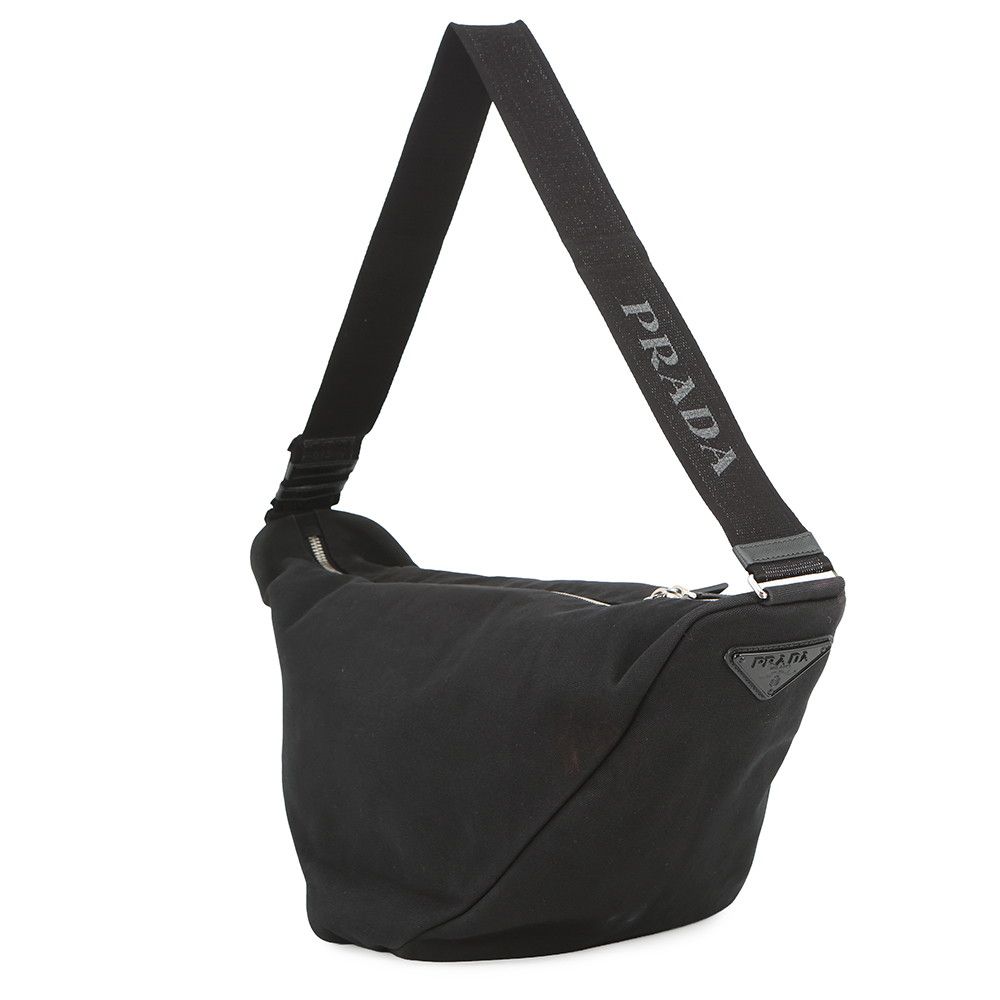 Prada Shoulder Bag Triangle Canvas Black — view 2