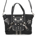 Prada Handbag Triangle Logo Robot Nylon Leather Black 2-Way