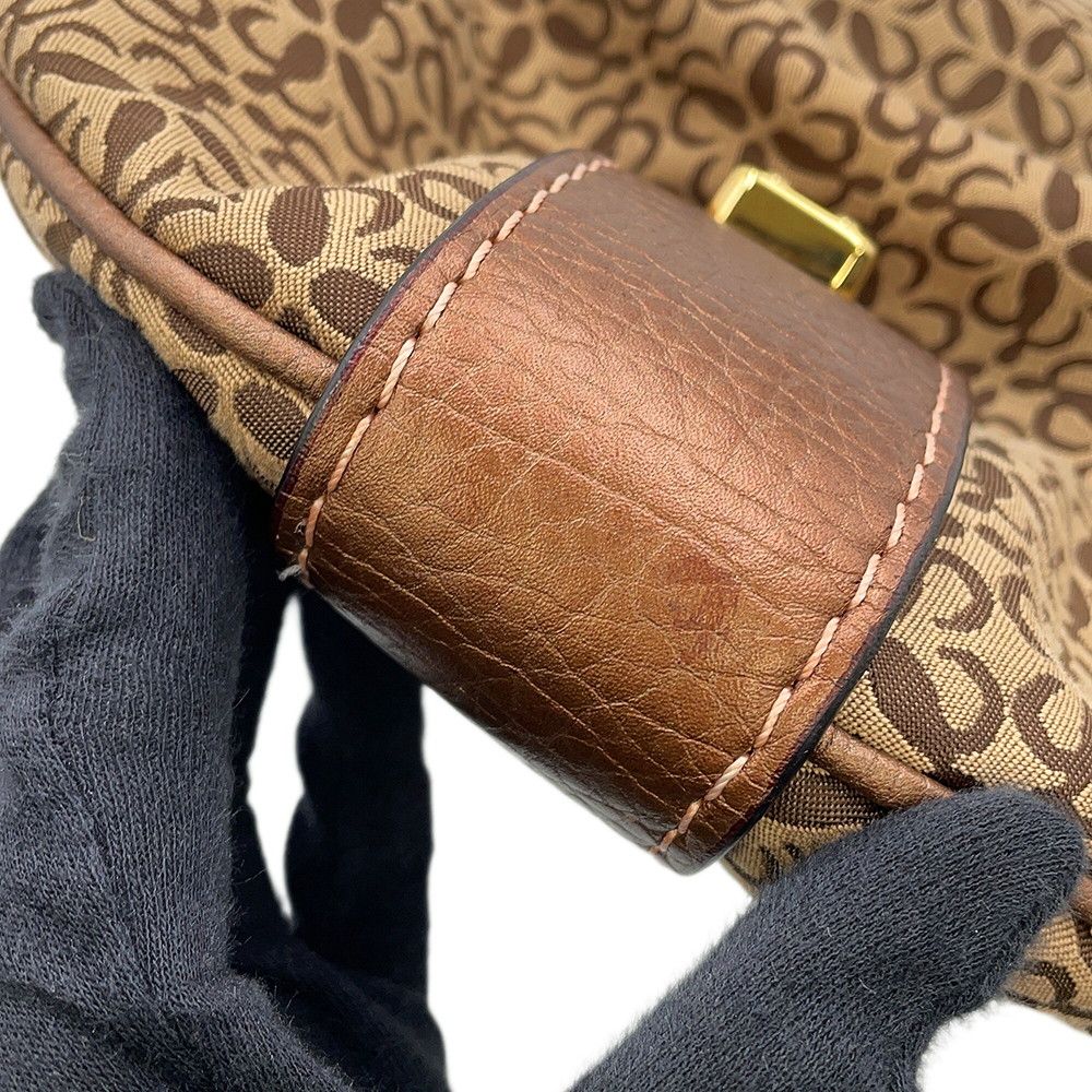 Loewe Handbag New Road Repeat Anagram Shoulder Canvas Leather — view 6