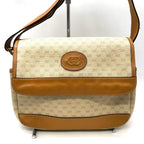 Gucci 001 14 Micro GG Shoulder Bag Leather Brown Vintage