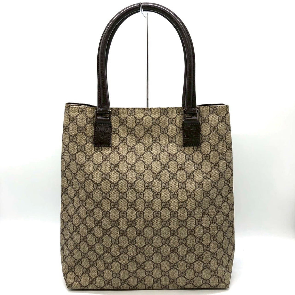 Gucci GG Supreme Tote Leather Beige Brown — view 2