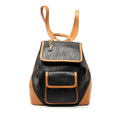 Saint Laurent YSL Logo Monogram Backpack Black Brown Leather