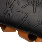 Saint Laurent YSL Logo Monogram Backpack Black Brown Leather — view 5