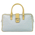 Fendi Zucchino Handbag Canvas Blue Bag