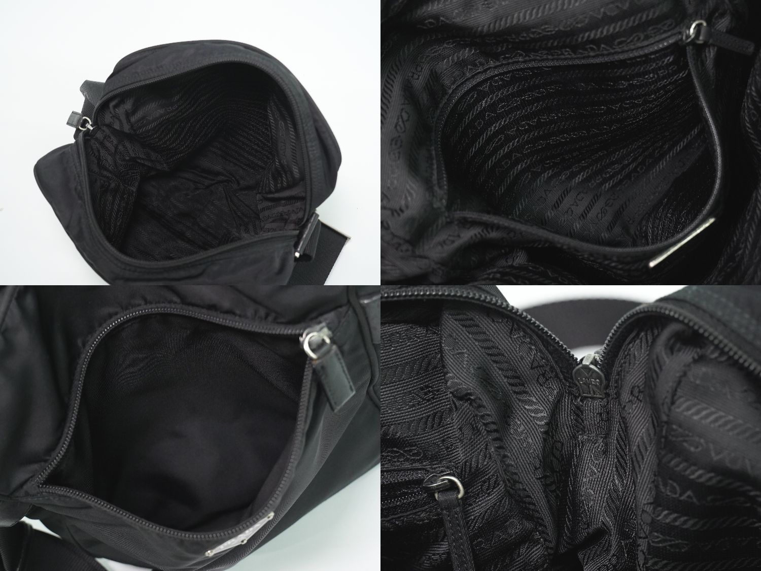 Prada Nylon Shoulder Bag Pochette Black — view 8