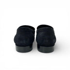 Hermes Destin Loafers Leather Shoes Suede Black Gold Kelly Moccasins — view 5