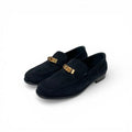 Hermes Destin Loafers Leather Shoes Suede Black Gold Kelly Moccasins