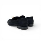 Hermes Destin Loafers Leather Shoes Suede Black Gold Kelly Moccasins — view 4